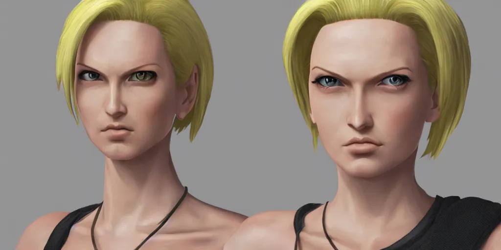 Image similar to android 18, hyper realism, 8k,