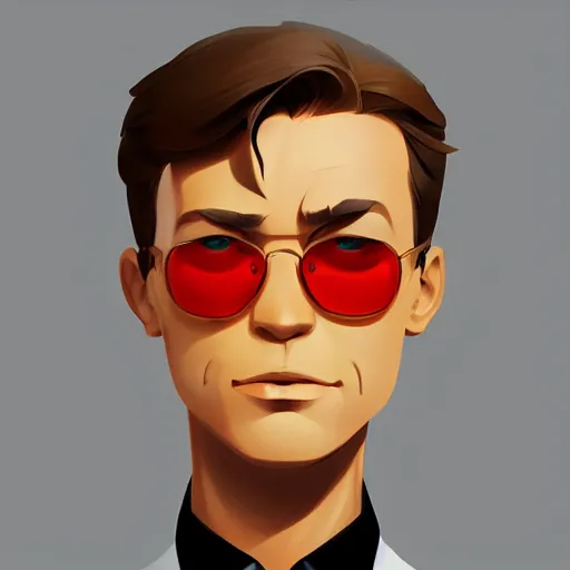 Image similar to face icon stylized minimalist agent 0 0 7, loftis, cory behance hd by jesper ejsing, by rhads, makoto shinkai and lois van baarle, ilya kuvshinov, rossdraws global illumination