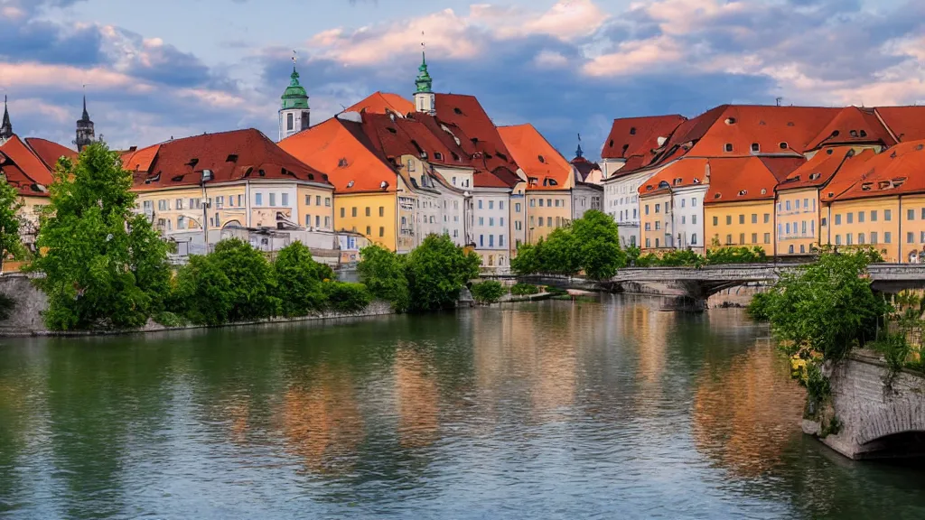 Image similar to a beautiful evening in Ljubljana Slovenia