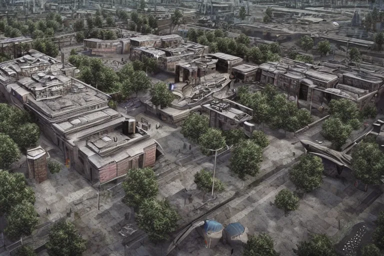 Image similar to a Moscow outskirts with mud and an old playground between two soviet five-storey panel houses, Brutalism, high details, cinematic, 8k resolution, beautiful detailed, insanely intricate details, artstation trending, octane render, unreal engine