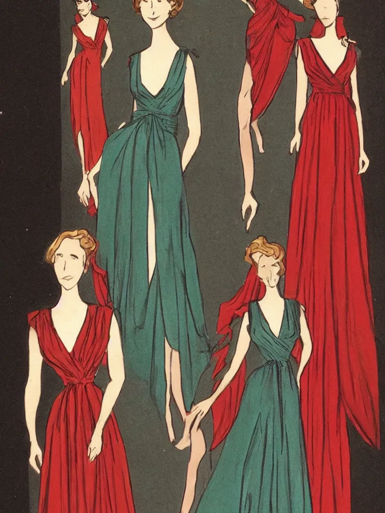 Image similar to a V-neck evening dress,costume design