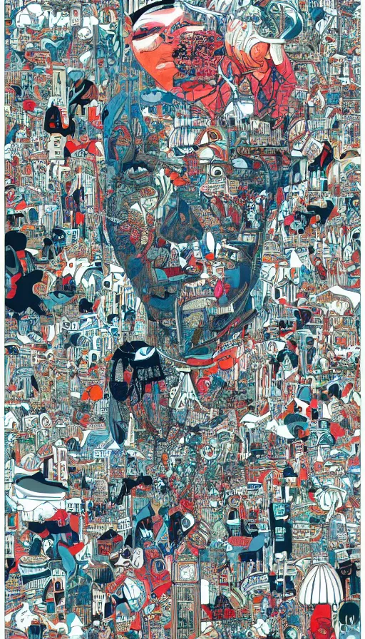 Prompt: london city portrait of a beautiful world, by james jean