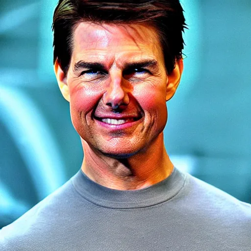 Prompt: tom cruise with green spiky hair,