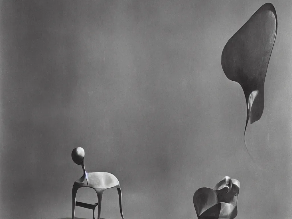 Image similar to luminescent gothic chair with ear. karl blossfeldt, agnes pelton, roger dean