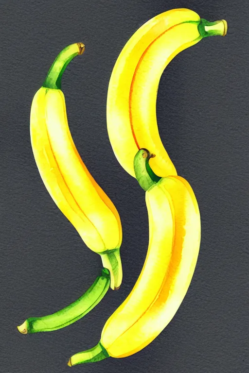 Prompt: minimalist watercolor art of a bananas, illustration, vector art