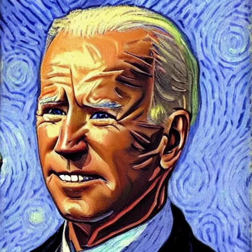 Image similar to Joe Biden painted by Van Gogh