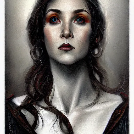 Image similar to a portrait in the style of charlie bowater and donato giancola and virgil finlay.