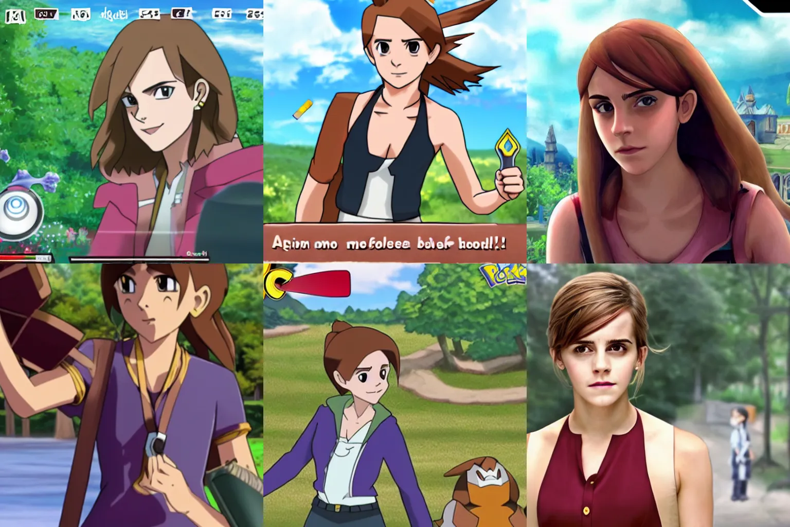 Prompt: Screenshot of Emma Watson in Pokemon