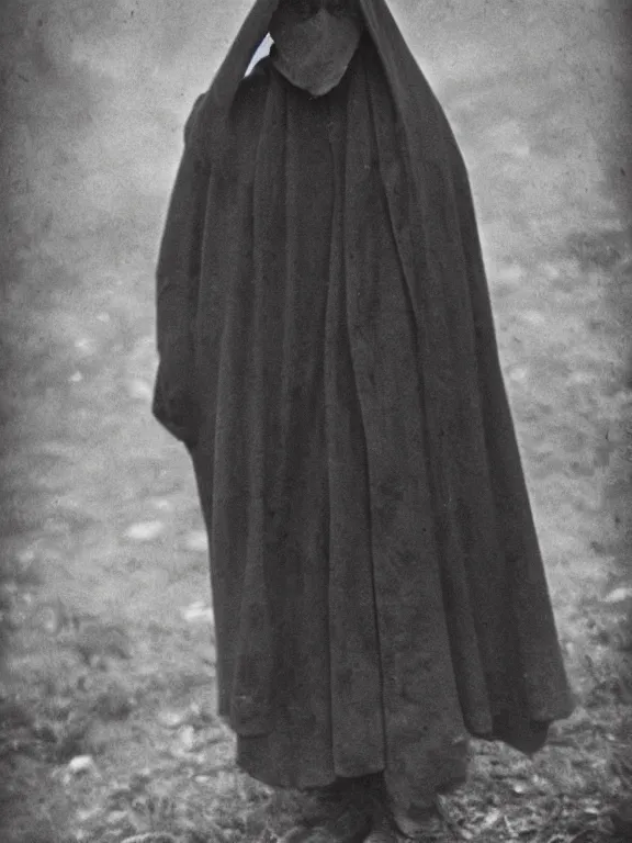 Image similar to portrait of faceless grim reaper, ww1 photo, grainy, high detail, high resolution,