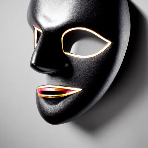 Image similar to a portrait of a unique mask made out of shoe parts, stunning design by gary lockwood, cinematic lighting, 8 k, 4 k