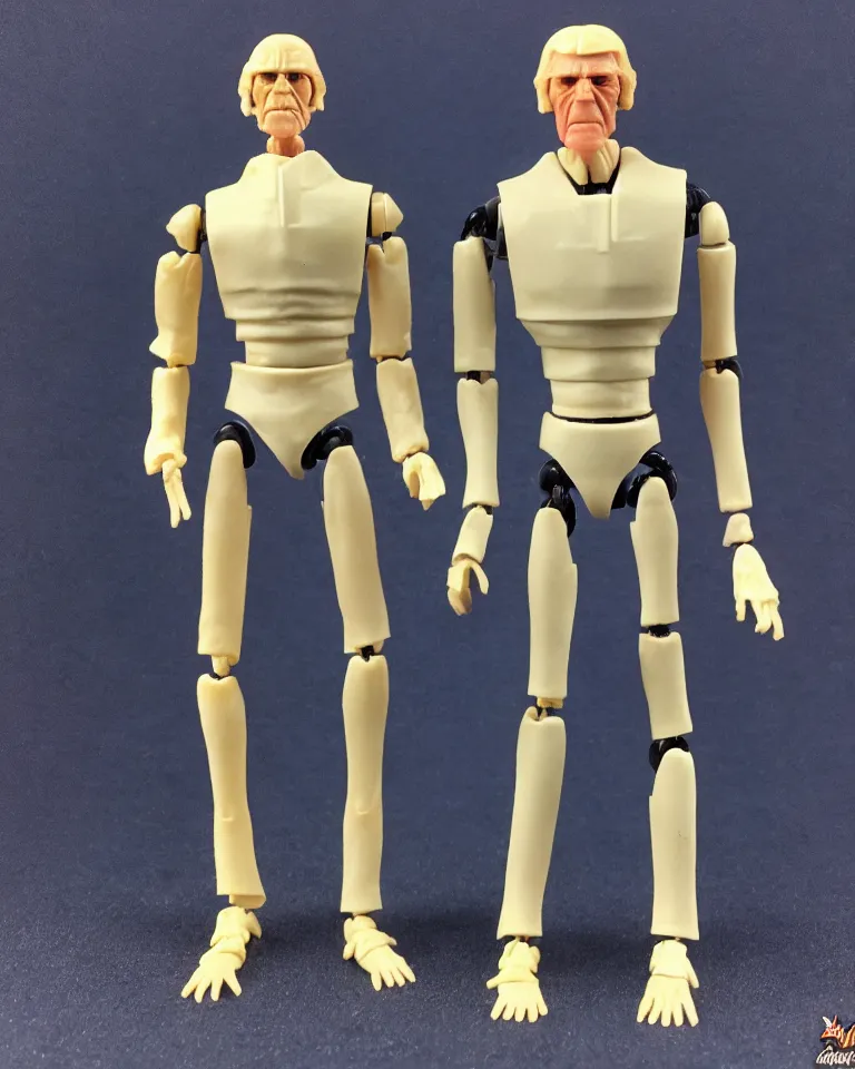 Prompt: photo of a kenner 1 9 8 0's action figure, five points of articulation, normal human proportions, sci - fi, 8 k, full body