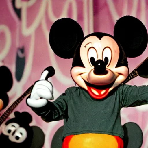 Image similar to mickey mouse performing at woodstock