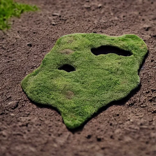 Prompt: island in the shape of a dog, dog made of dirt and stone with grass fur
