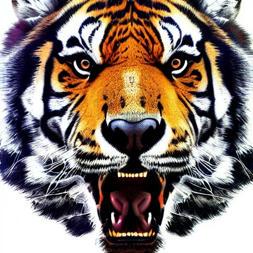 Image similar to Tiger Bear hybrid, digital art