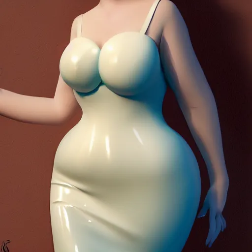 Image similar to a curvy feminine pale goth cutie with a thin waist in an elaborate gold-white-cyan latex-leather pleated tube dress, cgsociety, photorealistic, sublime-comforting-elegant ambience, 16k, smooth, sharp focus, trending on ArtStation, volumetric lighting, fully clothed, worksafe