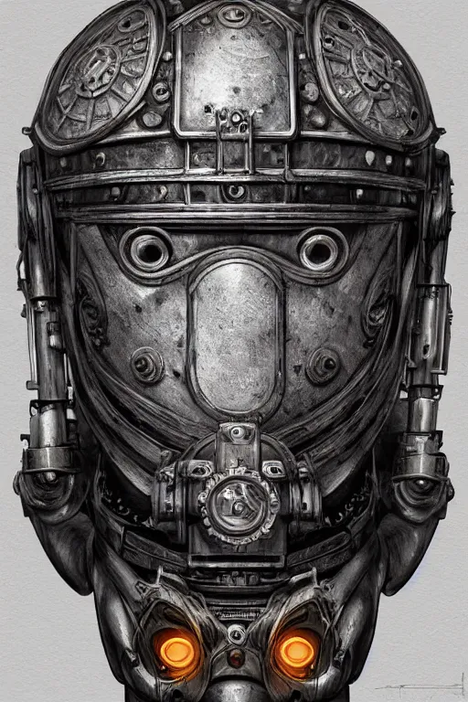 Image similar to steampunk helmet fantasy art mask robot ninja stylized digital illustration sharp focus, elegant intricate digital painting artstation concept art global illumination ray tracing advanced technology chaykin howard and campionpascale and cooke darwyn and davis jack