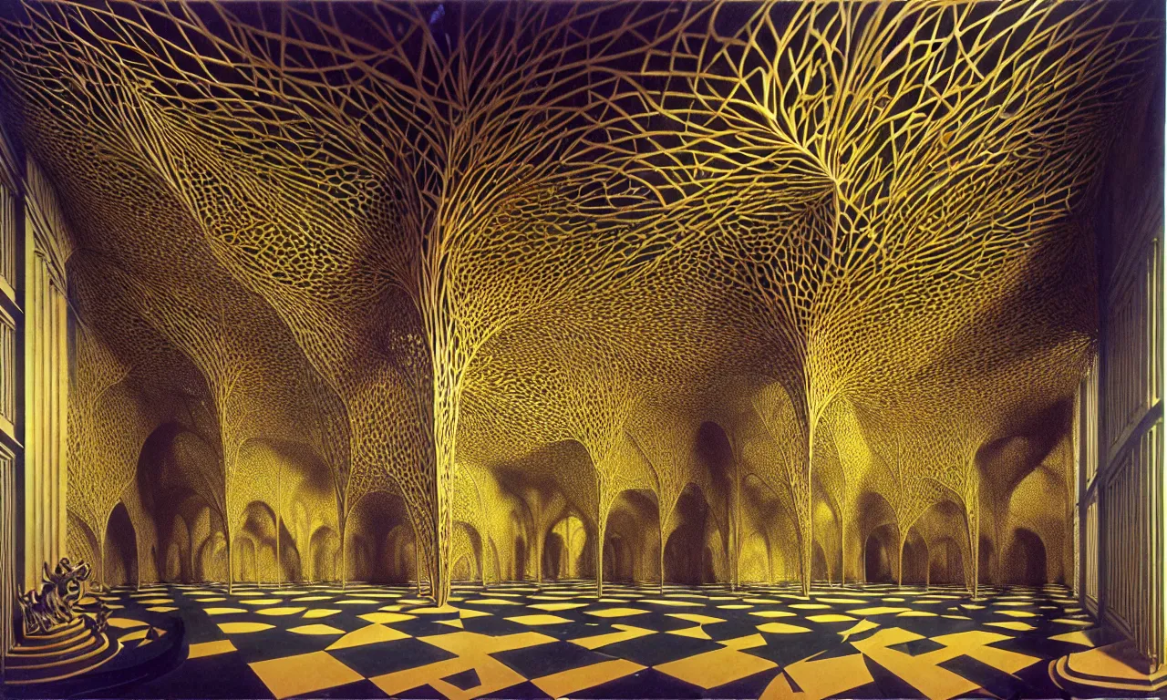 Prompt: ejl building, jungle, kirigami, dichromatism, paradox, volumetric light, insanely detailed and intricate, hypermaximalist, elegant, ornate, hyper realistic, super detailed, by remedios varo uranga