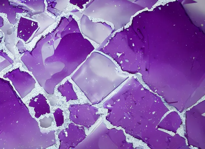 Prompt: solidified purple paint shattered into pieces, shiny, hd, 4k