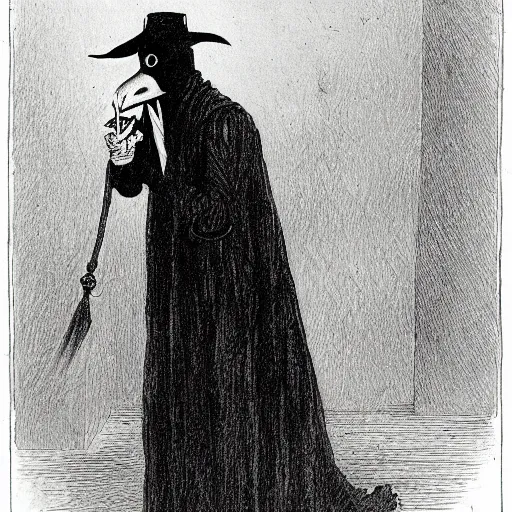 Image similar to plague doctor by charles dana gibson