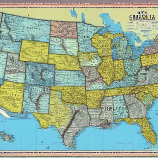 Image similar to map of the US but theres a new state named Scimble