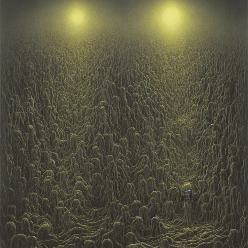 Image similar to Unholy chapel. Rage. Zdzisław Beksiński.