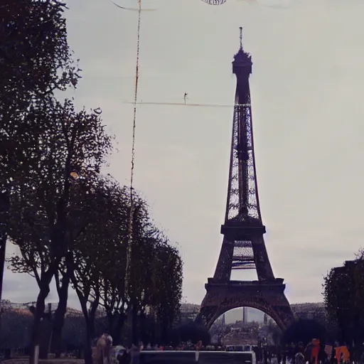 Image similar to the eiffel tower being destroyed photo realistic 4 k