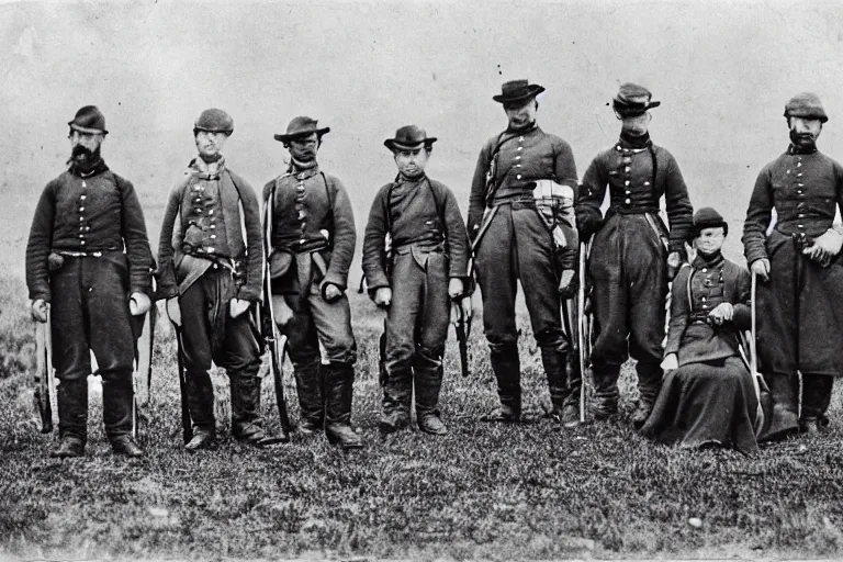 Prompt: a civil war era photo of aliens