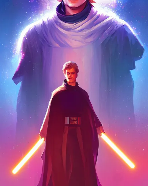 Image similar to anakin skywalker ( hayden christensen ) star wars, digital painting bioluminance alena aenami artworks in 4 k design by lois van baarle by sung choi by john kirby artgerm style pascal blanche and magali villeneuve