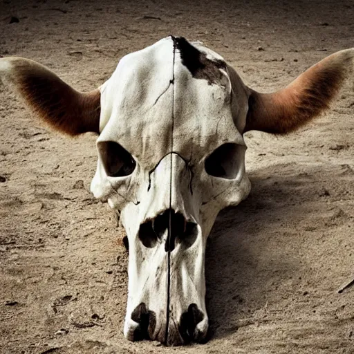 Image similar to a skull made out of cow, national geographic photo