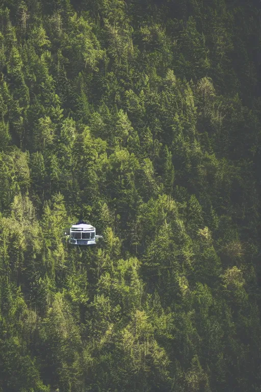 Prompt: sci fi nuclear containment buildings in a steep sided valley with trees, madman in gasmask fighting mutants, a sense of hope and optimism, birds overhead, stark light, day time, unsplash, national geographic, hd, high res