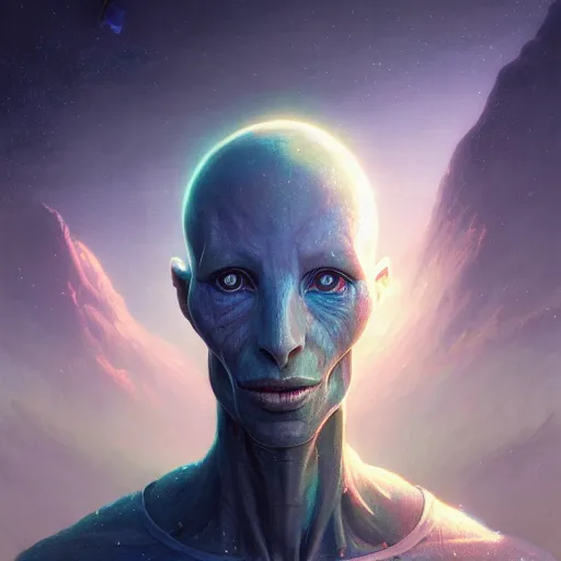 Image similar to highly detailed portrait from a male alien, extraterrestrial, aquatic, stephen bliss, unreal engine, fantasy art by greg rutkowski, loish, rhads, ferdinand knab, makoto shinkai and lois van baarle, ilya kuvshinov, rossdraws, tom bagshaw, global illumination, radiant light, detailed and intricate environment