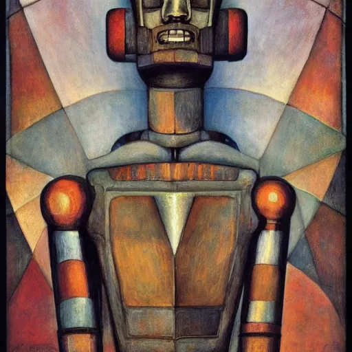 Prompt: the robot wearing the bone crown, by Annie Swynnerton and Diego Rivera, symbolist, dramatic lighting, elaborate geometric ornament, Art Brut ,god rays, soft cool colors,smooth, sharp focus, extremely detailed, Adolf Wölfli