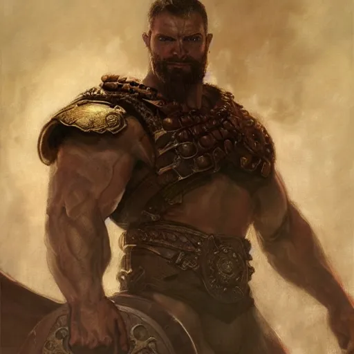 Prompt: handsome portrait of a spartan guy bodybuilder posing, radiant light, caustics, war hero, bloodborne, by gaston bussiere, bayard wu, greg rutkowski, giger, maxim verehin