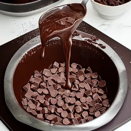 Prompt: tank sink on chocolate liquid rain, flooded with chocolate