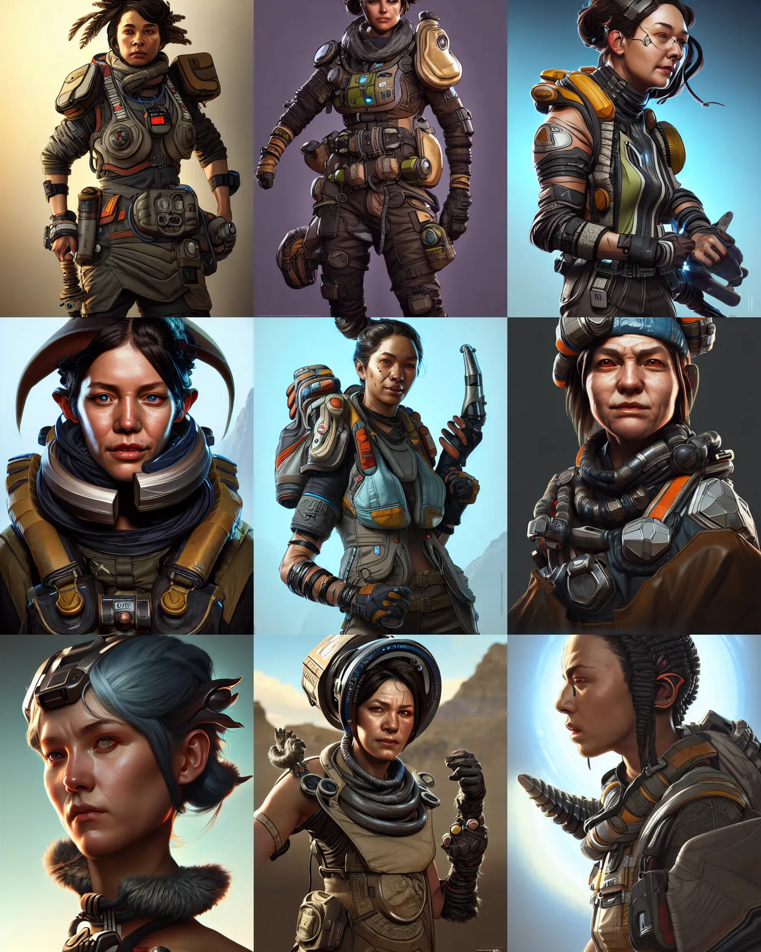 Prompt: fossils as an apex legends character digital illustration portrait design by, mark brooks and brad kunkle detailed, gorgeous lighting, wide angle action dynamic portrait
