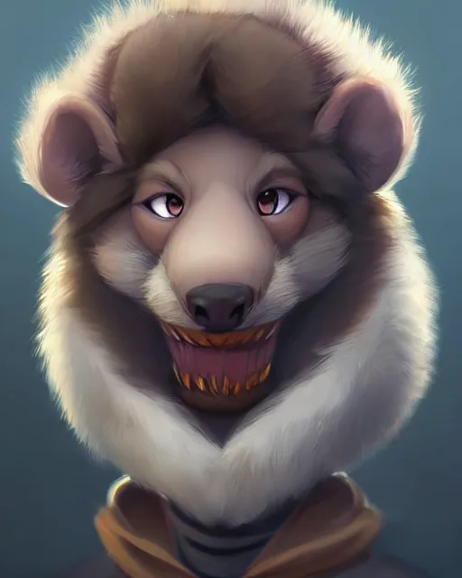 Image similar to character concept art of a cute male anthropomorphic furry | | adorable muzzle, key visual, realistic shaded perfect face, fine details by stanley artgerm lau, wlop, rossdraws, james jean, andrei riabovitchev, marc simonetti, and sakimichan, trending on weasyl