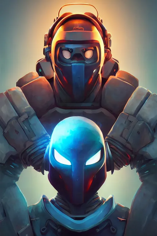 Image similar to epic mask helmet robot ninja portrait stylized as fornite style game design fanart by concept artist gervasio canda, behance hd by jesper ejsing, by rhads, makoto shinkai and lois van baarle, ilya kuvshinov, rossdraws global illumination radiating a glowing aura global illumination ray tracing hdr render in unreal engine 5