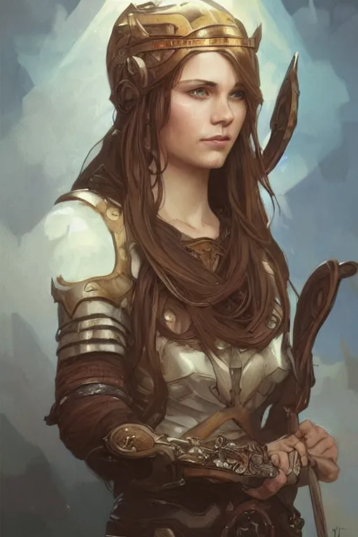 Prompt: female viking, art by artgerm and greg rutkowski and alphonse mucha, d & d, fantasy, portrait, highly detailed, headshot, digital painting, trending on artstation, concept art, sharp focus, illustration