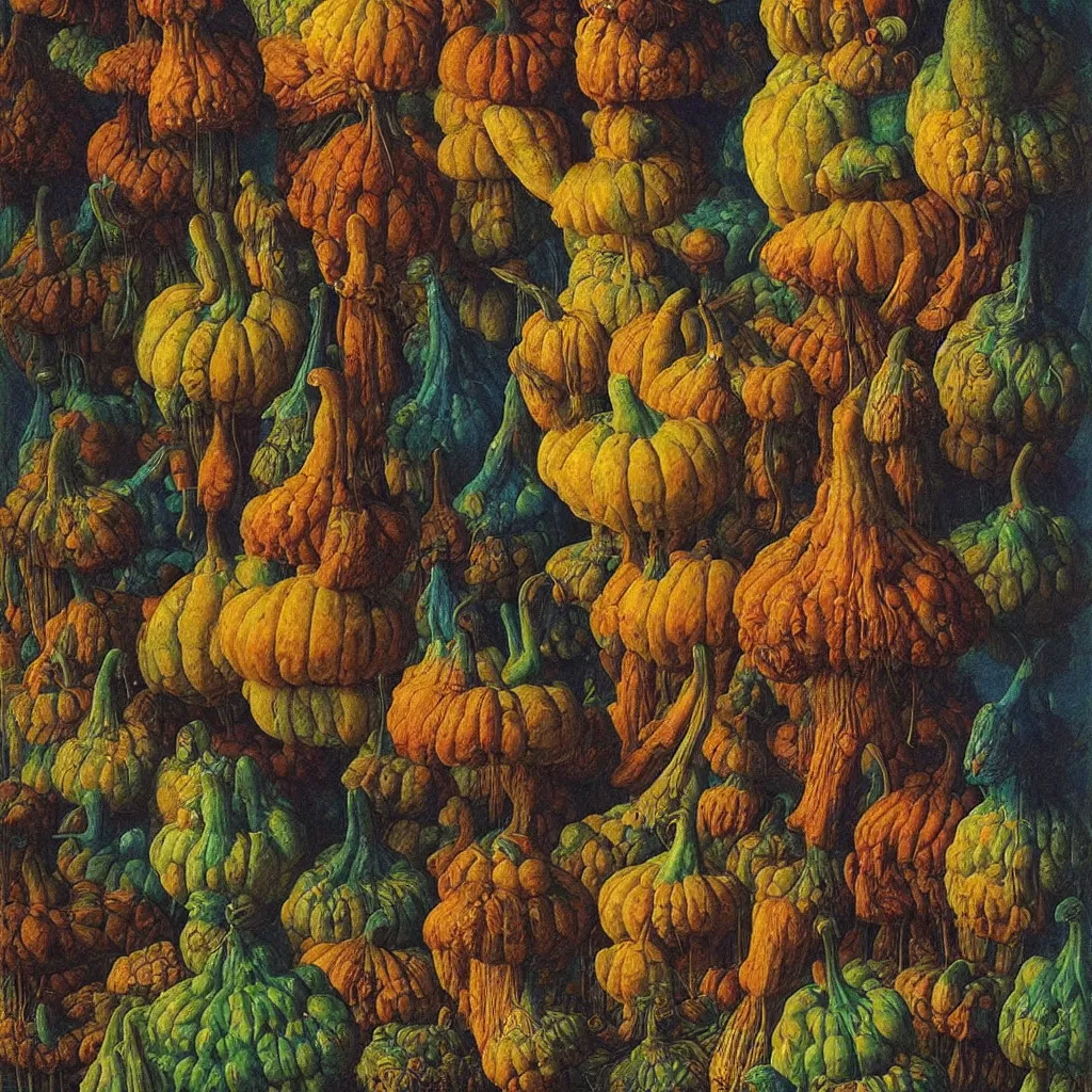 Image similar to a single! colorful! ( beksinski ) gourd fungus bird tower clear empty sky, a high contrast!! ultradetailed photorealistic painting by jan van eyck, audubon, rene magritte, agnes pelton, max ernst, walton ford, andreas achenbach, ernst haeckel, hard lighting, masterpiece