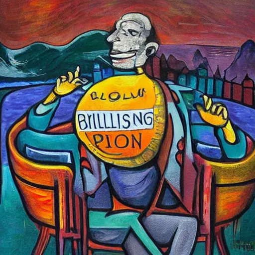 Image similar to symbolic painting of capitalism placing billions into poverty