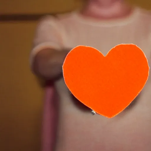 Image similar to orange tabby cat holds heart sign