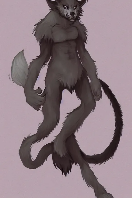 Prompt: a werewolf, fursona!!!!, by kawacy, trending on artstation, full body, furry art