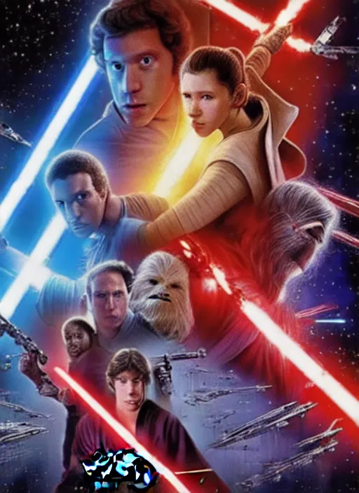 Prompt: Mark Zuckerberg as the protagonist on a Star Wars poster, late 70s, space, scifi, detailed, movie