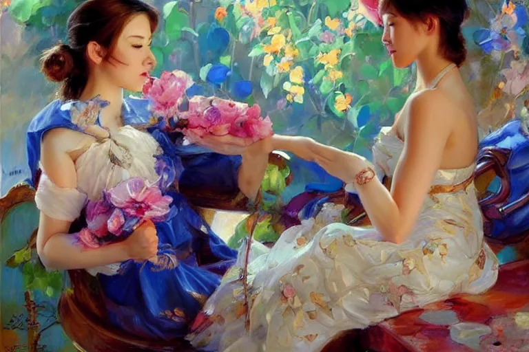 Prompt: cloisonnism, painting by vladimir volegov, j. c. leyendecker, yoshitaka amano, trending on artstation