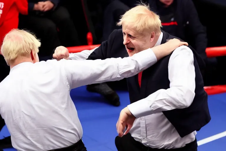 Image similar to jeremy corbyn punches boris johnson