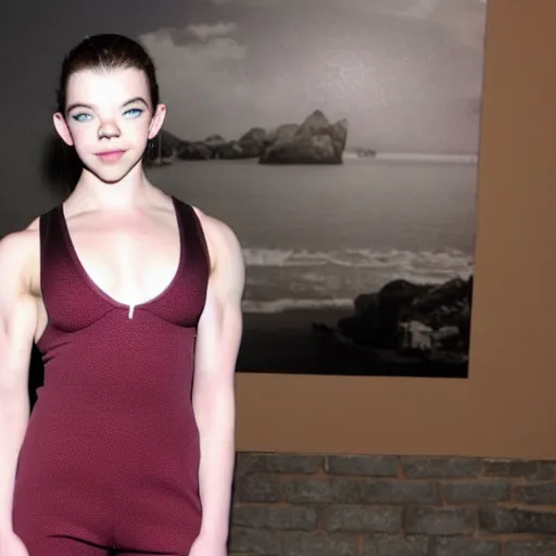 Prompt: anya taylor - joy musclegirl