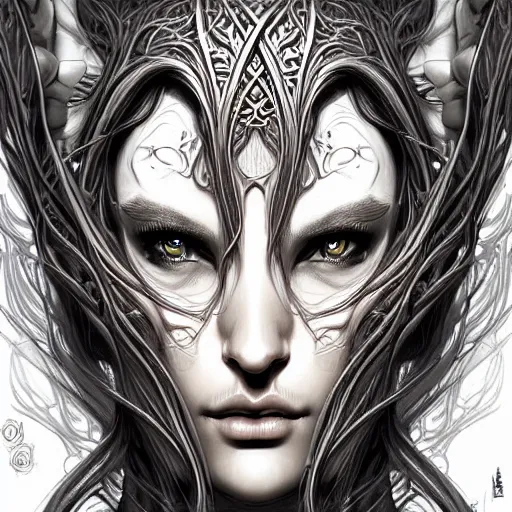 Image similar to digital art, centered head and shoulders of a elven ,intricate, veins, by James Jean and by artgerm , ultradetailed, charachter design, concept art, trending on artstation,