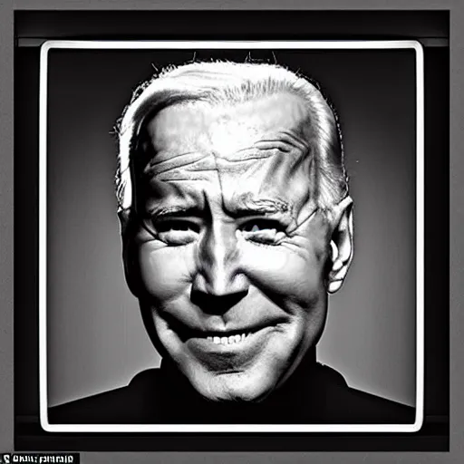 Prompt: dark setting, night time, I look at my window at night to see Joe Biden creepily staring through my window with very red eyes!dream horror dark setting, night time, I look at my window at night to see Joe Biden with red bloodshot eyes creepily staring through my window