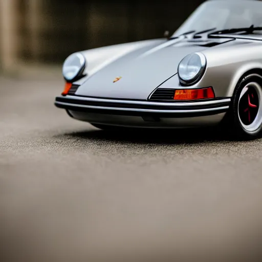 Image similar to close up photo of a porsche 9 1 1 9 6 4, cinematic, shallow dof, 3 5 mm, 4 k, macro