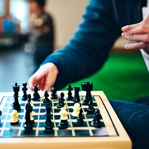 Image similar to a hamster playing chess, seen from the opponents view
